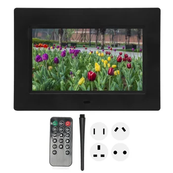 100-240V Digital Photo Frame 7 Polegadas HD IPS Tela de Suporte de Armazenamento USB, Cartão de Música Reprodução de Vídeo em Álbuns Eletrônicos