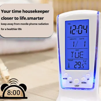 ZK20 510 Mini Pequeno Relógio Despertador Luminoso do Diodo emissor de Música de Silenciamento de Alarme Preguiçoso Relógio Eletrônico de Temperatura com Alarme Relógio