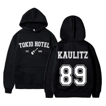 Alemanha Banda de Rock Tokio Hotel Kaulitz 89 Volta de Impressão Capuz Homens Mulheres Vintage de grandes dimensões Moletom Homens de Preto Gótico Streetwear