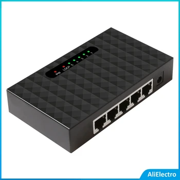 5 Portas RJ45 Desktop Gigabit Ethernet Switch Fast Switch de Rede LAN Hub com Loop de Aviso 10/100/1000Mpbs