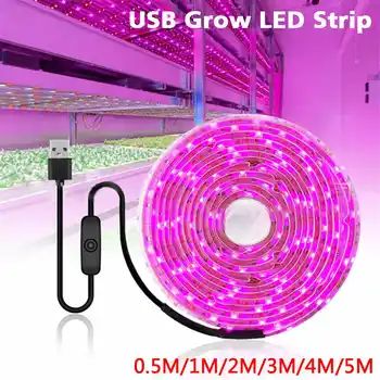 2/3/4/5m 180/240/300 LED Cresce a Luz de Tira Impermeável Completo Espectros de Chips USB Fito de luz para as Plantas de Flores de Estufa Hidropônica