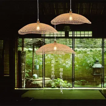 ZK50 Chinesa de Bambu luminária Sala de Chá Restaurante Interior, Lâmpada do Teto Artesanais de Bambu Lâmpada Decorativa Lâmpada E27