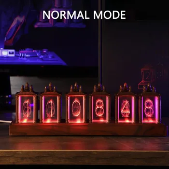 RGB DIY Mesa de Madeira Relógio 7 Modos de Relógio Digital Ornamento Tipo C de Carga Eletrônica Relógio para o Quarto de Cabeceira Sala de estar