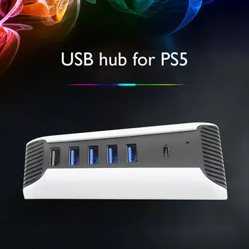 De 1 a 5 Multi Portas USB Hub para PS5 Playstation5 USB3.0 Console De Importação Divisor De Expansor Placa Expansora Adaptador De Edição Digital