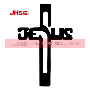 JHSG Adesivo de Carro de Jesus Cruz de Vinil Adesivo Decalque Janela do Carro Parede pára-choques Deus Religiosa Cruz PVC Personalizado de Personalização