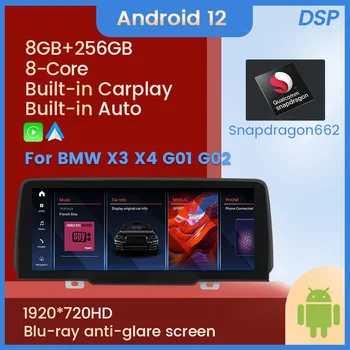 8G+256G Android 12 Car Tudo-em-um Para BMW X3 X4 G01 G02 EVO sem Fio Carplay Auto Estéreo de Divisão do Ecrã 4G LTE Wifi GPS Multimídia