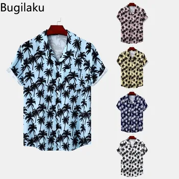 2023 Estilo Praia Camisa De Homens Floral Impressa Virada Para Baixo De Gola Manga Curta Férias Blusa Homem Novo Em Tops, Camisas Hombre
