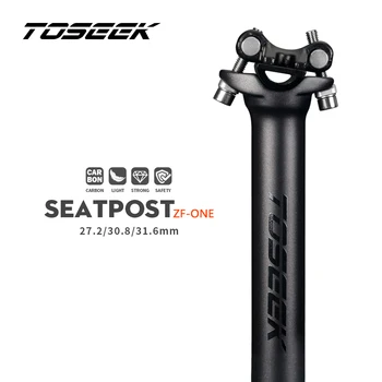 TOSEEK ZF-Um Selim de Carbono 27.2/30.8/31.6 mm Preto Fosco MTB/Bicicleta de Estrada do espigão 280mm Comprimento do Tubo do selim de Bicicleta Peças