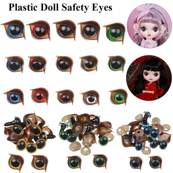 10/12/14mm de Plástico de Segurança Olhos Artesanato Urso de Animais DIY Bonecas Fantoche Acessórios de Brinquedos de Pelúcia Peças com máquina de lavar Fantoche Crystal Eye