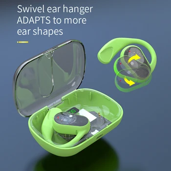 Sem Fio, Fones De Ouvido Para Graves Profundos Impermeável Bluetooth-Compatible5.3 Fone de ouvido Estéreo LED Display Digital Gancho da Orelha para o Treino ao ar livre