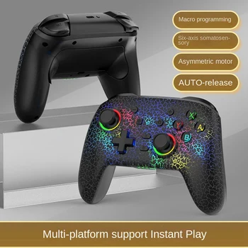 1 PCS Wireless Gamepad Controller Para Nintendo Mudar Pro /OLED/Lite/Android/ PC Gamepad Com Teclas Programáveis RGB Luz de Um