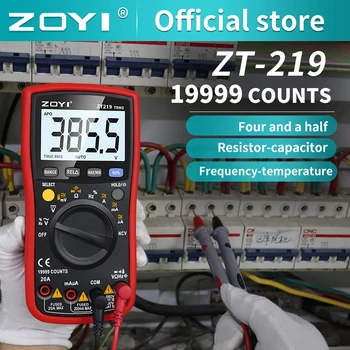 ZOYI ZT219 multímetro Digital 19999 Conta True RMS elétricos automotivos Transistor Capacitor NCV testador de medidor Profissional