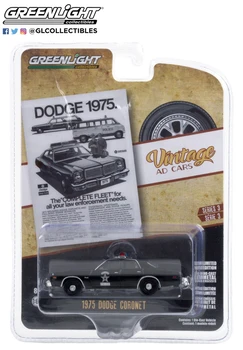 1:64 1975 Dodge Coronet Estado carro de polícia Simulação de Alta Fundido Carro Liga de Metal Modelo de Carro brinquedos da coleção dons W708