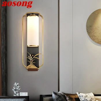 AOSONG de Bronze da Lâmpada de Parede LED Luxo Moderno Candeeiro de Decoração de Interiores Domésticos Quarto de Cabeceira Sala de estar Iluminação do Corredor