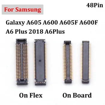 5Pcs Tela de exposição do Lcd Flex FPC Conector Para Samsung Galaxy A600F A6 Além de 2018 A6Plus A605 A600 A605F Plug Na Placa de 48 Pinos