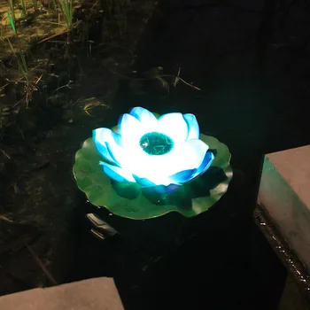 LED Artificial Flutuante Luz Lotus Garden Pool Lagoa Fonte Decoração da Lâmpada Solar Impermeável Luz Exterior Posta Solar da Lâmpada