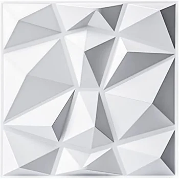 Decorativas, Painéis de Parede 3D em Design de Diamante, 30cmx30cm Matt Branco (Pacote 10) DIY Decoração de Casa de Espuma Adesivos de Parede