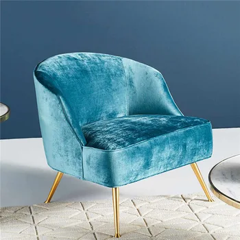 O Nordic light luxo de tecido de sofá hotel cadeira de designer de fotografia de moda de aço inoxidável de lazer cadeira