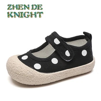 2023 Moda Bebê de Anti Slip Sapatos de Lona Ponto Redondo Raso Boca Bonito de Crianças Sapatos de Sola Macia Meninas' Sapatos de Criança
