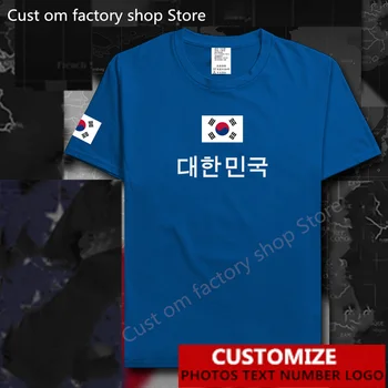 República da Coréia do Sul, País, Bandeira T-shirt Personalizado Gratuitamente Jersey DIY Nome LOGOTIPO Algodão T-shirts Homens Mulheres Solto e Casual T-shirt