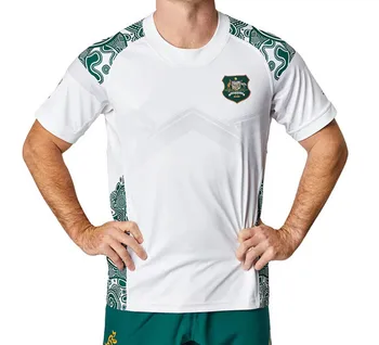 2023 Austrália, Cangurus Distância de Rugby Jersey Domicílio Camisa branca tamanho S--5XL