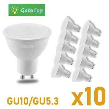10PCS LED de poupança de energia projector GU10 GU5.3 AC110V AC220V não-strobe luz branca morna 3W-8W pode substituir a lâmpada do halogênio 30W 50W