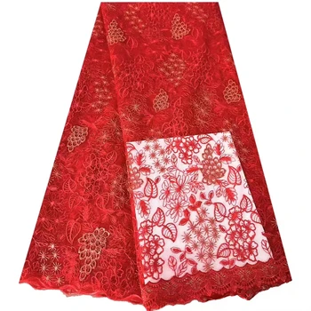 Nova malha de duas cores, flores pequenas rendas bordados de flores de pano, high-end Africana moda retrô cheongsam vestido de vestidos