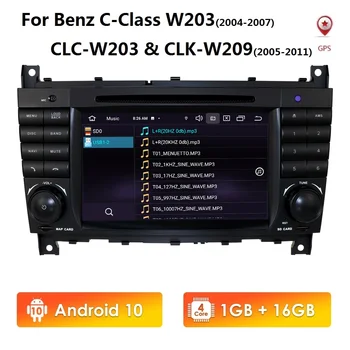 Android 10 sistema de som do Automóvel Leitor de DVD 2 Din Chefe da Unidade de GPS de Navegação para a Mercedes Benz Classe C W203 Classe CLC CLC W203 Classe CLK W209
