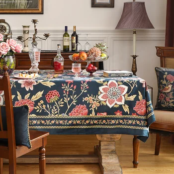Retro toalha de mesa, meio estilo antigo, high-end atmosfera, retangular mesa de chá toalha de mesa para uso doméstico