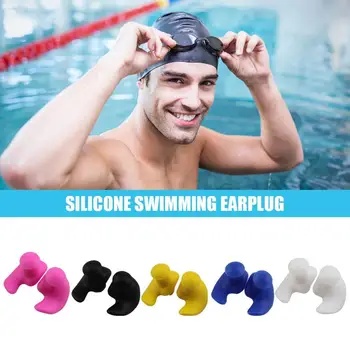 2x à prova d'água Soft Tampões de Ouvido de Silicone Portátil Tampões de Acessórios para Desportos aquáticos