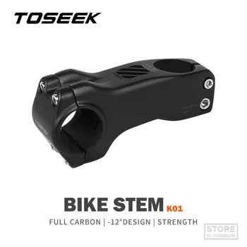 TOSEEK K01 de Carbono Haste -12 Graus ultra-leve de Alta resistência, Poder de Bicicleta de Estrada/MTB Guiador, Tabela de Bicicleta Tronco Moto Peças