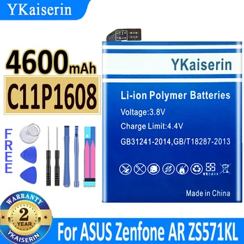 YKaiserin C11P1608 4600mAh Bateria Para ASUS Zenfone AR ZS571KL A002 A002A Telefone de Produção de Alta Qualidade da Bateria de Ferramentas Gratuitas