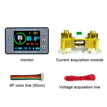 0-500V Bateria do Monitor de Amplificador de Tensão Amperímetro Voltímetro Medidor de Bateria Solar de Carregamento Coulometer Capacidade de Alimentação do Detector Testador