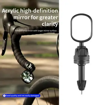 Ajustável Rodar de Bicicleta Auxiliar Espelho Retrovisor Montagem Traseira de ângulo Amplo Espelho de Acrílico Ciclismo Espelhos Convexos Guiador V I4r2