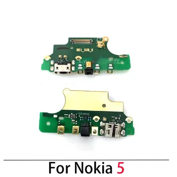 Para Nokia 5 / 5.1 / 5.1 Mais / 5.2 / 5.3 / 5.4 Porta USB de Carregamento Doca de Carga Conector de Microfone da Placa do cabo do Cabo flexível