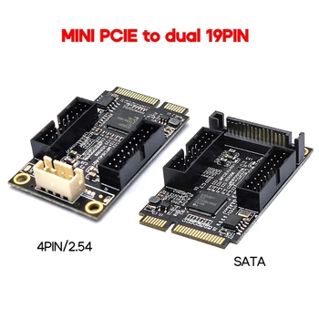 Mini PCIe, Duplos, de 19 Pinos do Painel Frontal Placa - Miniatura 4Pin/ Potência