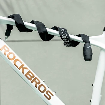 ROCKBROS Bloqueio da Corrente da Bicicleta de 4 Dígitos Código de Bloqueio de Bicicleta Com 2 Chaves Exterior Anti-roubo de Cadeia de Bloqueio de Reforçar a Segurança de Acessórios da Bicicleta