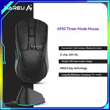 Dareu A950 sem Fios Bluetooth Mouse Tri-Modo de 2,4 g com Fio de Carregamento sem Fios-Acessórios Para Teclado de Pc Gabinete Gamer Homem Ratos Presentes