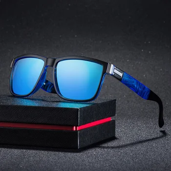 O novo Luxo Óculos de sol Polarizados Homens de Condução 2023 Marca de Design de Condução Praça Armação Óculos de Sol Masculino de Óculos de proteção UV400 Gafas De Sol