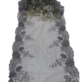30Yards Malha Preta de Tule Bordado Lace Trim Para Saia Bainha de Roupas, Material de Costura do Vestuário de DIY Vestido de Tecido