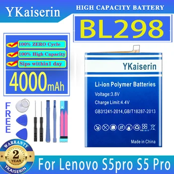 YKaiserin Bateria BL298 4000mAh Para Lenovo S5Pro S5 Pro Celular Batteria