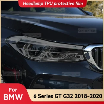Para a Série 6 da BMW GT G32 2018 2019 2020 o Farol do Carro Preto TPU Película Protetora Frente Tonalidade de Luz mudam de Cor Etiqueta Acessórios