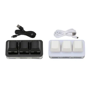 USB 3 Chave de Mini-Teclado com Rgb LED de luz de fundo para Jogos e Programação de Macro Compatível com o Windows Mac e Linux