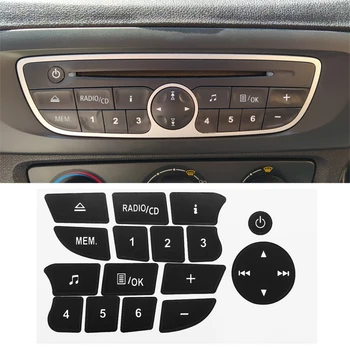 Carro novo Botão de Reparação de Adesivos Rádio CD de Áudio Botão de Reparação de Decalques Adesivos Para Twingo Para Renault Clio e Megane 2009-2011