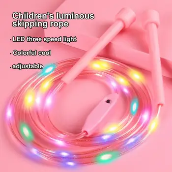 Brilhante Pular Corda do Diodo emissor de Pular Corda operado por Bateria Led Corda para Crianças Aperto Confortável Luzes Coloridas para Fitness