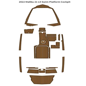 2022 Malibu 21 LX Plataforma de Mergulho Cockpit Pad Barco de Espuma de EVA Convés de Teca Tapete