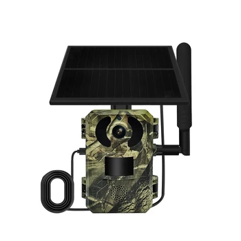 ESCAM QF380 4MP 4G Bateria PIR de Alarme sem Fio da vida Selvagem Jogo de Trilha Câmara para a caça com Visão Noturna & Painel Solar de Áudio IP66