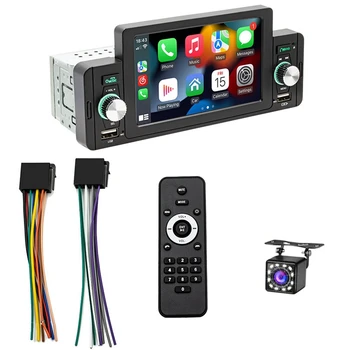 5 Polegadas Único Carro Din sem Fio Estéreo Carplay Android Auto Espelho-Link,Touchscreen, Rádio, Bluetooth, Câmera de segurança,FM USB