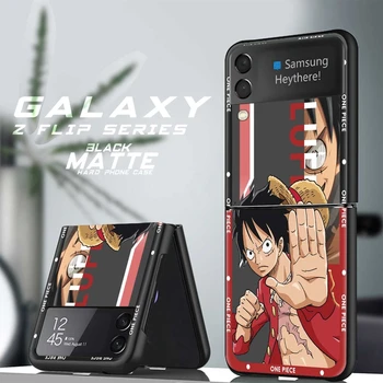 Dragon Ball e One Piece Anime Luffy Zoro Para Samsung Galaxy Z Flip Flip3 Flip4 5G Rígido ZFlip Borda Zflip3 Zflip4 de Luxo Caso de Cobertura de