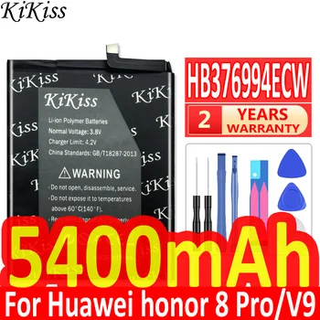 KiKiss 5400mAh HB376994ECW Bateria do Huawei Honor 8 Pro 8Pro/Para Honra V9 DUK-AL10 DUK-AL20 Célula de Baterias para telefones celulares
